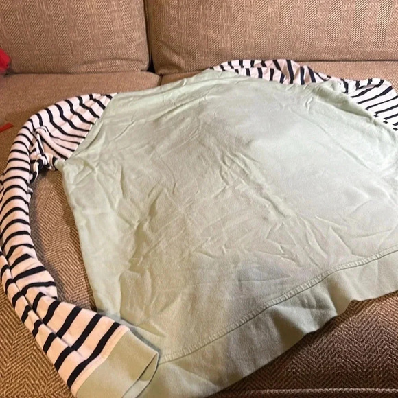 ORVIS WOMEN GREEN BLUE WHITE HOODIE PULLOVER KANGAROO POCKET/LONG SLEEVE - Picture 6 of 6